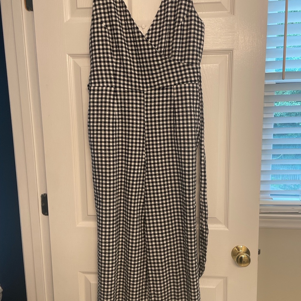 Banana Republic Black and White Checkered jumpsuit